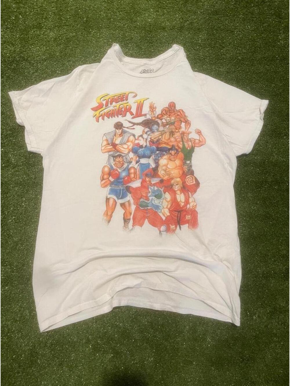 Street Fighter White Cotton T-Shirt – Size L